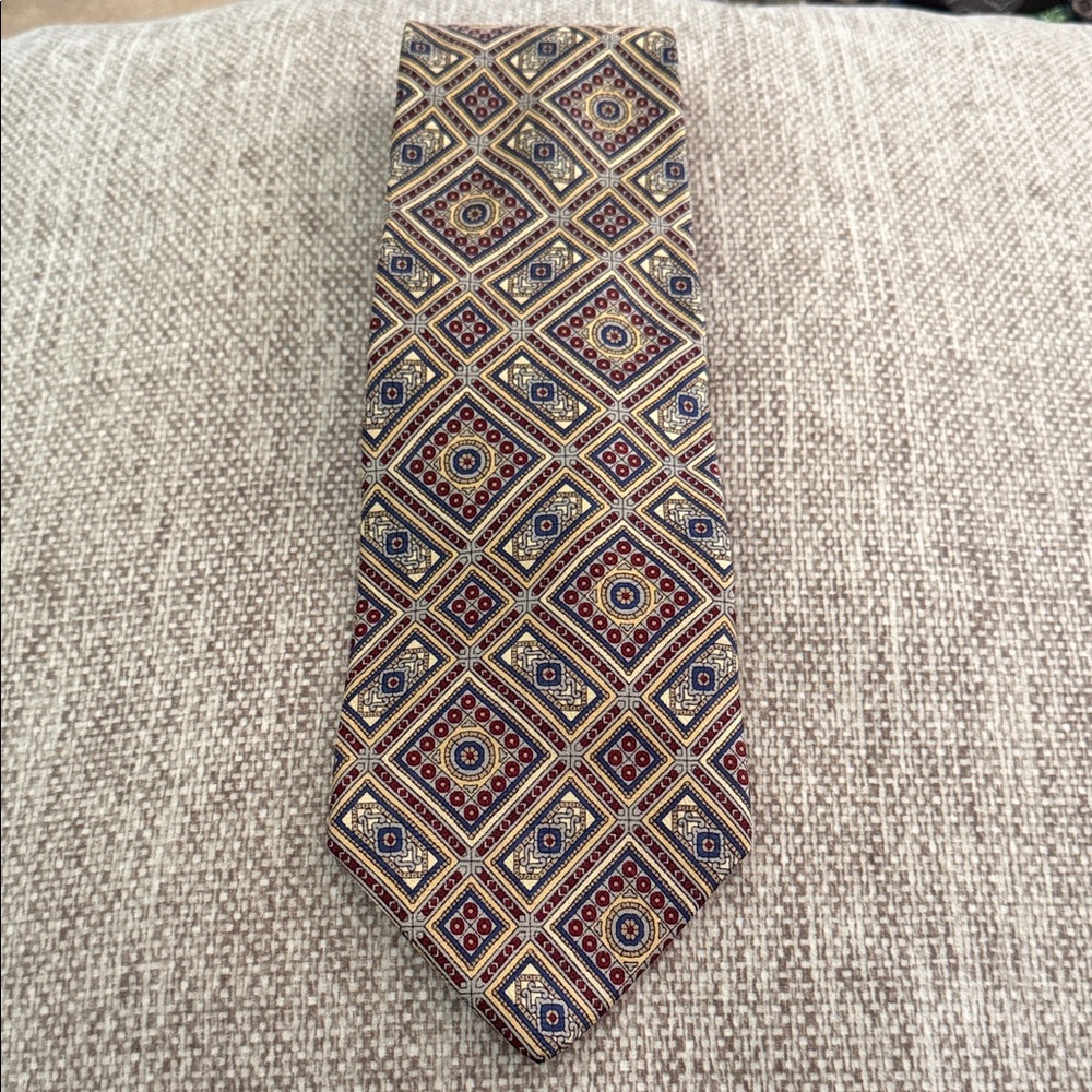 Mark Alexander Geometric Vintage Silk Necktie